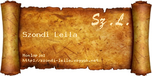 Szondi Leila névjegykártya